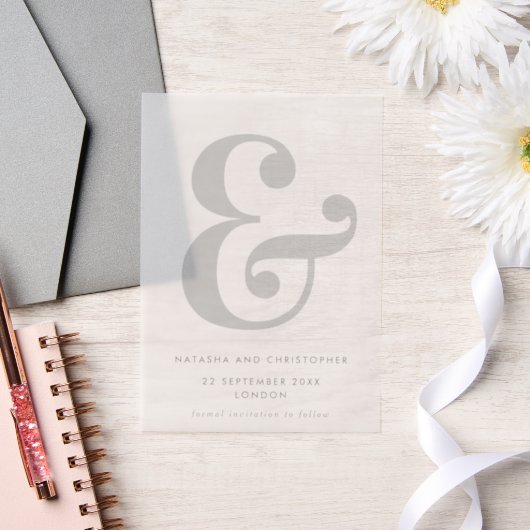 Bold Ampersand Overlay Save the Date Pergament Einladungen (Hochzeit)