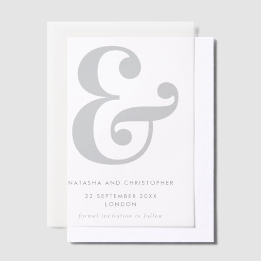 Bold Ampersand Overlay Save the Date Pergament Einladungen (Versetzt)