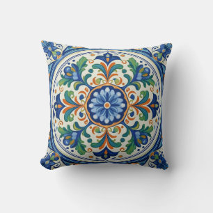 Bold and Blue: Azulejo Artistry Kissen
