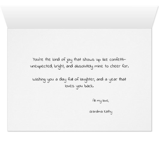 Bold and Bright Birthday Card for Great Grandson (Innenansicht Horizontal (Unten))