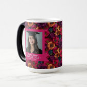 Bold Anemones Pattern Graduate Coffee Verwandlungstasse (Vorderseite Links)
