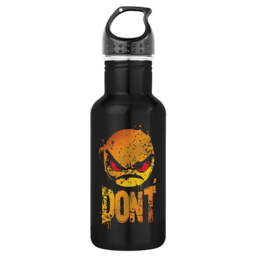 Bold Angry Emoji mit 'DON'T Text' Edelstahlflasche (Vorderseite)