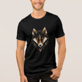 Bold Angular Wolf Head Graphic Tri-Blend Shirt (Vorderseite)