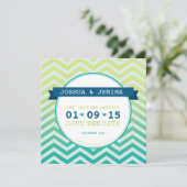 BOLD ANKÜNDIGUNG DATUM FREIHALTEN ombre Zickzack (Stehend Vorderseite)