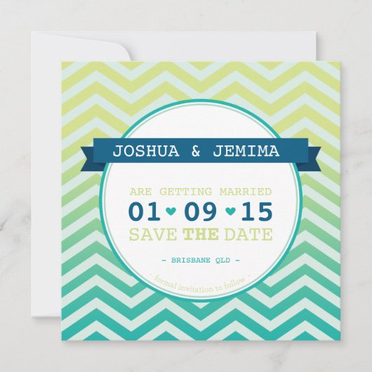 BOLD ANKÜNDIGUNG DATUM FREIHALTEN ombre Zickzack (Vorderseite)