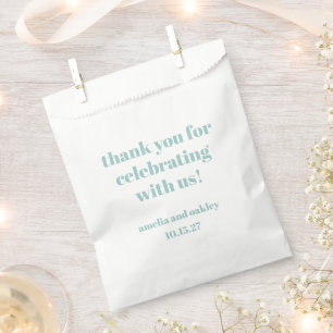 Bold Aqua Blue Retro Custom Wedding Danke Geschenktütchen