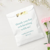 Bold Aqua Blue Retro Custom Wedding Danke Geschenktütchen (Versiegelt)