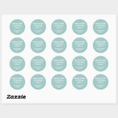 Bold Aqua Blue Retro Custom Wedding Danke Runder Aufkleber (Blatt)