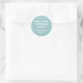 Bold Aqua Blue Retro Custom Wedding Danke Runder Aufkleber (Tasche)
