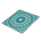 Bold Aquamarin Mandala Pattern Fliese (Seite)