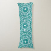 Bold Aquamarin Mandala Pattern Seitenschläferkissen (Vorderseite Vertikal)