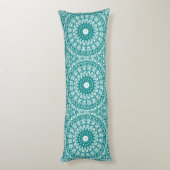 Bold Aquamarin Mandala Pattern Seitenschläferkissen (Rückseite (Vertikal))