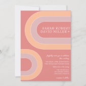 Bold Arch Peach Wedding Einladung (Vorderseite)