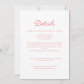 Bold Arch Peach Wedding Einladung (Rückseite)