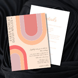 Bold Arch Peach Wedding Einladung
