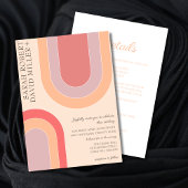 Bold Arch Peach Wedding Einladung