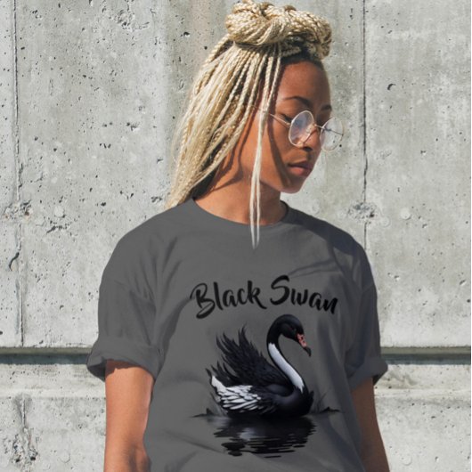 Bold Artistic Black Swan Elegance T - Shirt