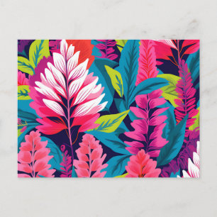 Bold Astilbe Floral Pop Art Pattern Postkarte