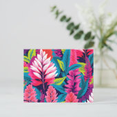 Bold Astilbe Floral Pop Art Pattern Postkarte (Stehend Vorderseite)