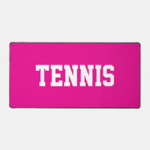 Bold Athletic Fun White TENNIS Text On Bright Pink
