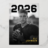 Bold Athletic Graduation PhotoPop Folieneinladung (Vorderseite)