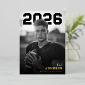 Bold Athletic Graduation PhotoPop Folieneinladung (Stehend vorne)