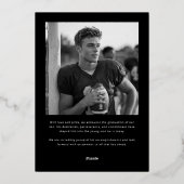 Bold Athletic Graduation PhotoPop Folieneinladung (Rückseite)