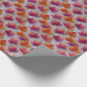 Bold Autumn Maple Leaves on Textured Gray  Geschenkpapier (Ecke)