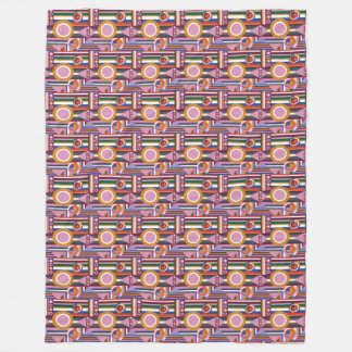 Bold Avant Garde Retro Geometric Fleece Blanket