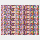 Bold Avant Garde Retro Geometric Fleece Blanket (Vorderseite (Horizontal))