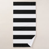 Bold Awning Stripes Black White Badehandtuch (Badehandtuch)