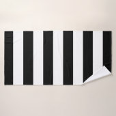 Bold Awning Stripes Black White Badehandtuch (Badehandtuch)
