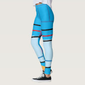 Bold Azure Blue Abstrakt Print Leggings (Links)