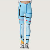 Bold Baby Blue Abstrakt Print Leggings (Vorderseite)