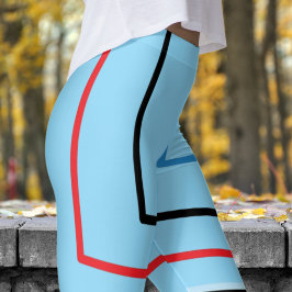 Bold Baby Blue Abstrakt Print Leggings