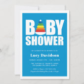 Bold Baby Shower Tower Rainbow Rings Einladung (Vorderseite)