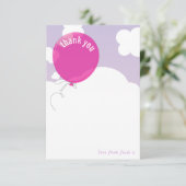 BOLD BALLOON Dankeschön zur Kenntnis nehmen lila H Einladung (Stehend Vorderseite)