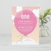 BOLD BALLOON Geburtstagsparty laden Sonnenuntergan Einladung (Stehend Vorderseite)