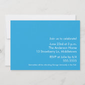 Bold Banner Abschluss Invite Blue Einladung (Rückseite)