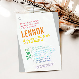 BOLD BAR MITZVAH hell, modern und farbenfroh Einladung