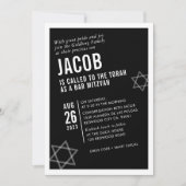 BOLD BAR MITZVAH Modernität Schwarz-weiß Einladung (Vorderseite)
