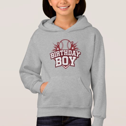 Bold Baseball Geburtstag Hoodie (Vorderseite)