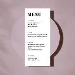 Bold Basic Schwarz-weiß Modernes Minimalistisches  Menükarte<br><div class="desc">Fett Typografie Schwarz und Weiß Modernes Minimalistisches Abendmenü</div>