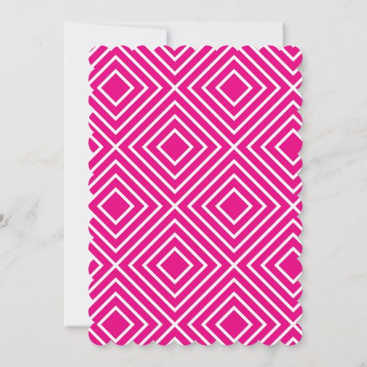 BOLD BAT MITZVAH Moderner Winkel niedliches, heißr Einladung (Rückseite)