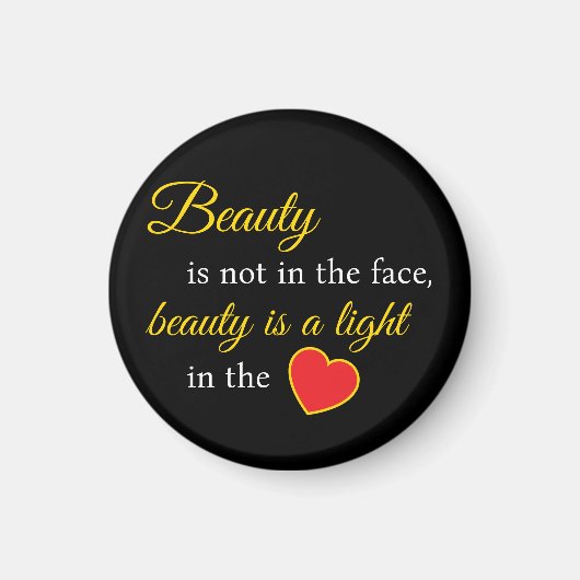 Bold & Beautiful - Round Beauty Slogan Magnet (Vorne)