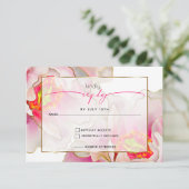 Bold Beautiful Scarlet Peony RSVP Karte (Stehend Vorderseite)