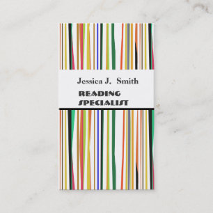 BOLD Beruflich modern gestreiftes Muster farbenfro Visitenkarte