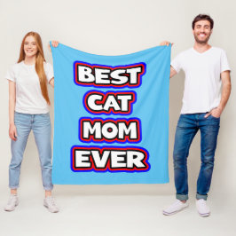 Bold Best Cat Mama je Typografie Fleecedecke
