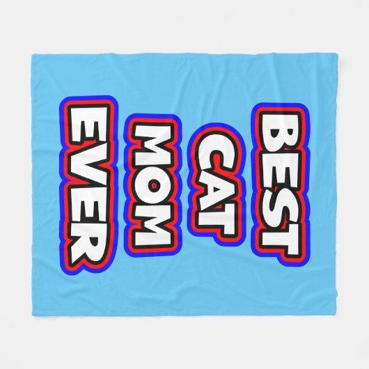 Bold Best Cat Mama je Typografie Fleecedecke (Vorderseite (Horizontal))