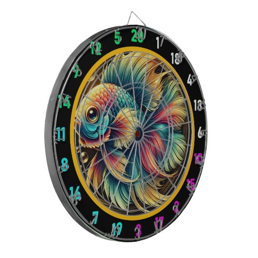 Bold Betta Dartboard Wall Accent Dartscheibe (Vorderseite Links)